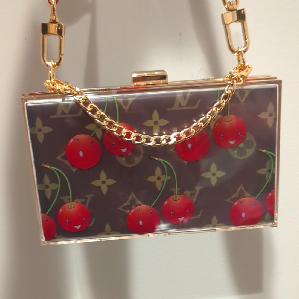 Louis VUITTON 🍒 file Folder Cherry UPCYCLED Novelty Box Clutch
